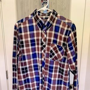 Ben Sherman Plaid Oxford with button collar - Large